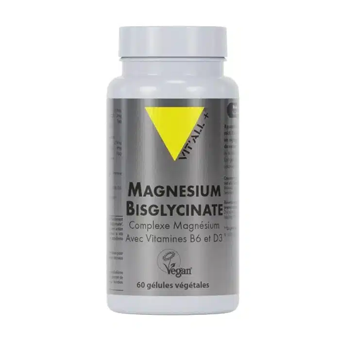 Magnésium Bisglycinate Vit'all+ B6 D3 60 Gélules Maroc
